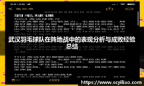 武汉羽毛球队在阵地战中的表现分析与成败经验总结